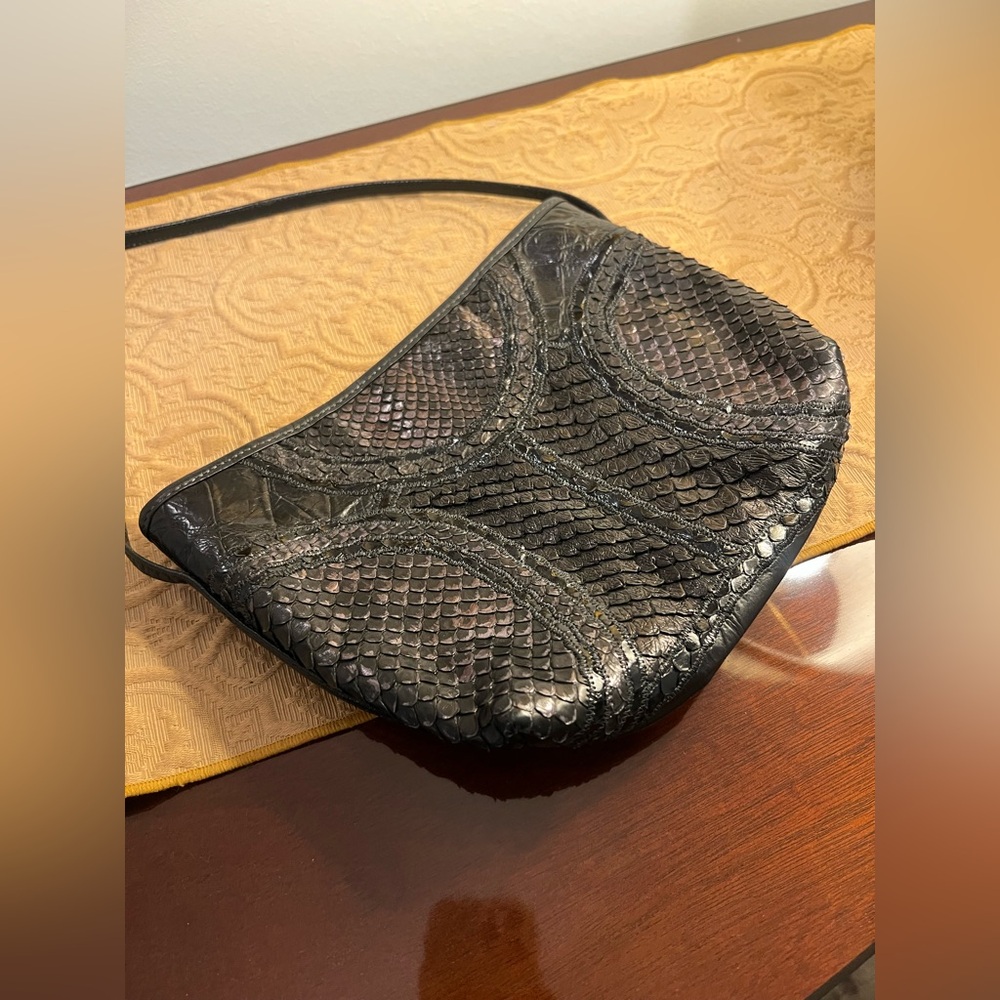 Carlos Falchi Black Snakeskin Women's Bag